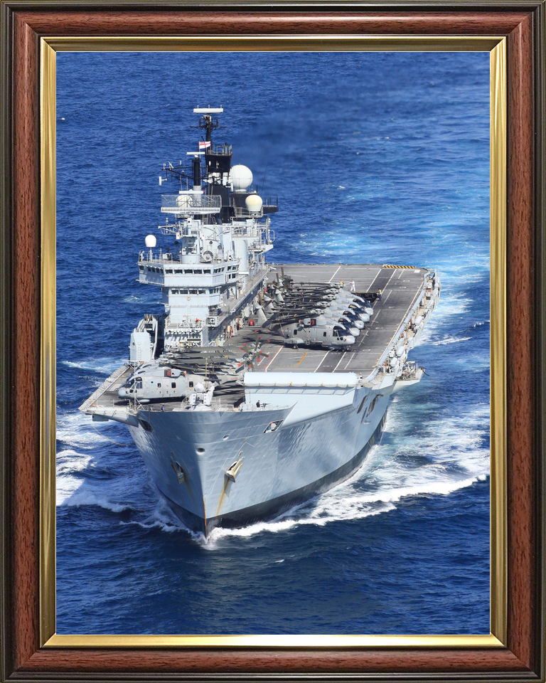 HMS Illustrious (R06) Royal Navy Invincible Class Aircraft Carrier High Bow View Photo Print Wall Art Decor - Posters, Prints, & Visual Artwork - by Hampshire Prints (image 9 of 9)