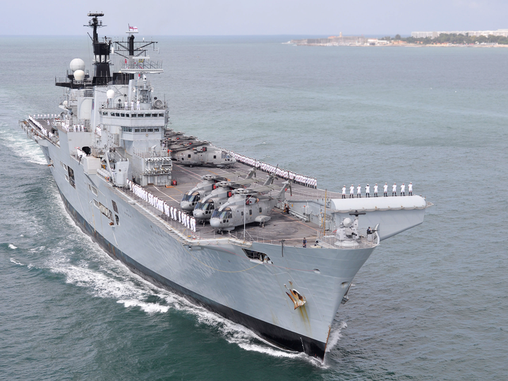 HMS Illustrious (R06) Royal Navy Invincible Class Aircraft Carrier Entering Harbour Photo Print Wall Art Decor - Posters, Prints, & Visual Artwork - by Hampshire Prints (image 1 of 9)