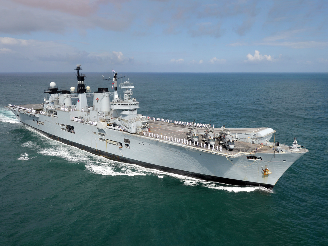 HMS Illustrious (R06) Royal Navy Invincible Class Aircraft Carrier Starboard View Photo Print Wall Art Decor - Posters, Prints, & Visual Artwork - by Hampshire Prints (image 1 of 9)