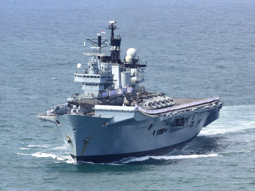 HMS Illustrious (R06) Royal Navy Invincible Class Aircraft Carrier Port Bow View Photo Print Wall Art Decor - Posters, Prints, & Visual Artwork - by Hampshire Prints (image 1 of 9)