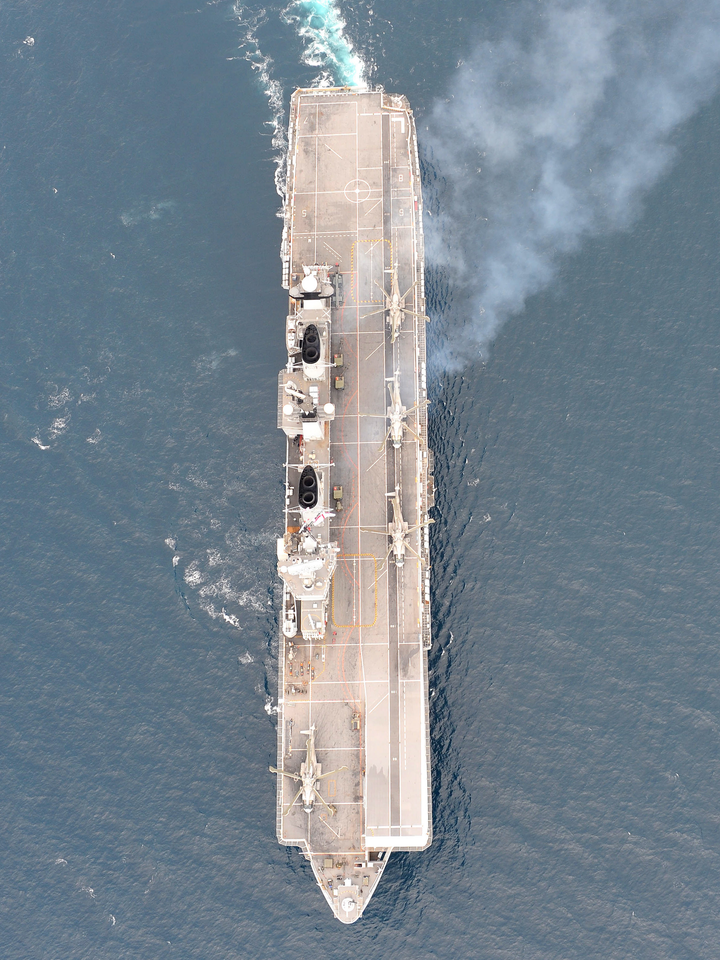 HMS Illustrious (R06) Royal Navy Invincible Class Aircraft Carrier From Above Photo Print Wall Art Decor - Posters, Prints, & Visual Artwork - by Hampshire Prints (image 1 of 9)