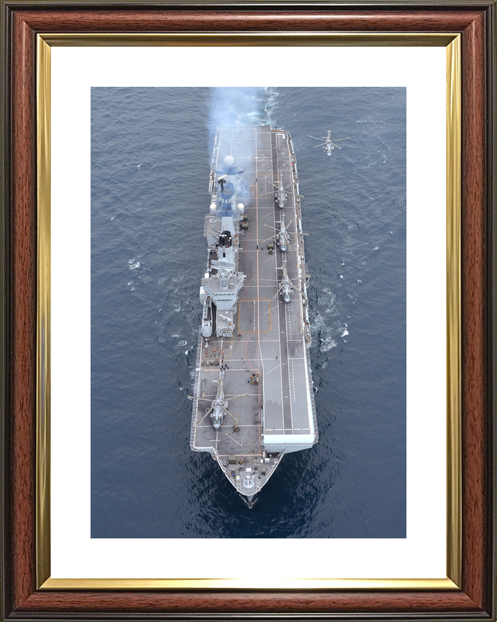 HMS Illustrious (R06) Royal Navy Invincible Class Aircraft Carrier Helicopters On Flight Deck Photo Print Wall Art Decor - Posters, Prints, & Visual Artwork - by Hampshire Prints (image 8 of 9)