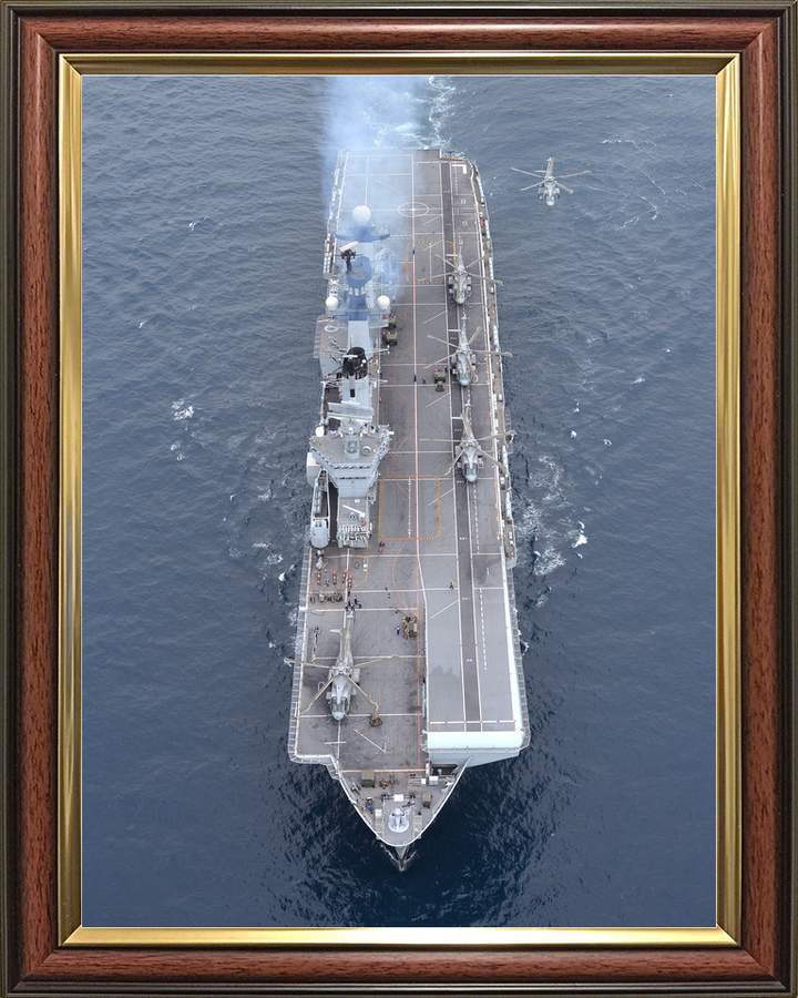 HMS Illustrious (R06) Royal Navy Invincible Class Aircraft Carrier Helicopters On Flight Deck Photo Print Wall Art Decor - Posters, Prints, & Visual Artwork - by Hampshire Prints (image 9 of 9)