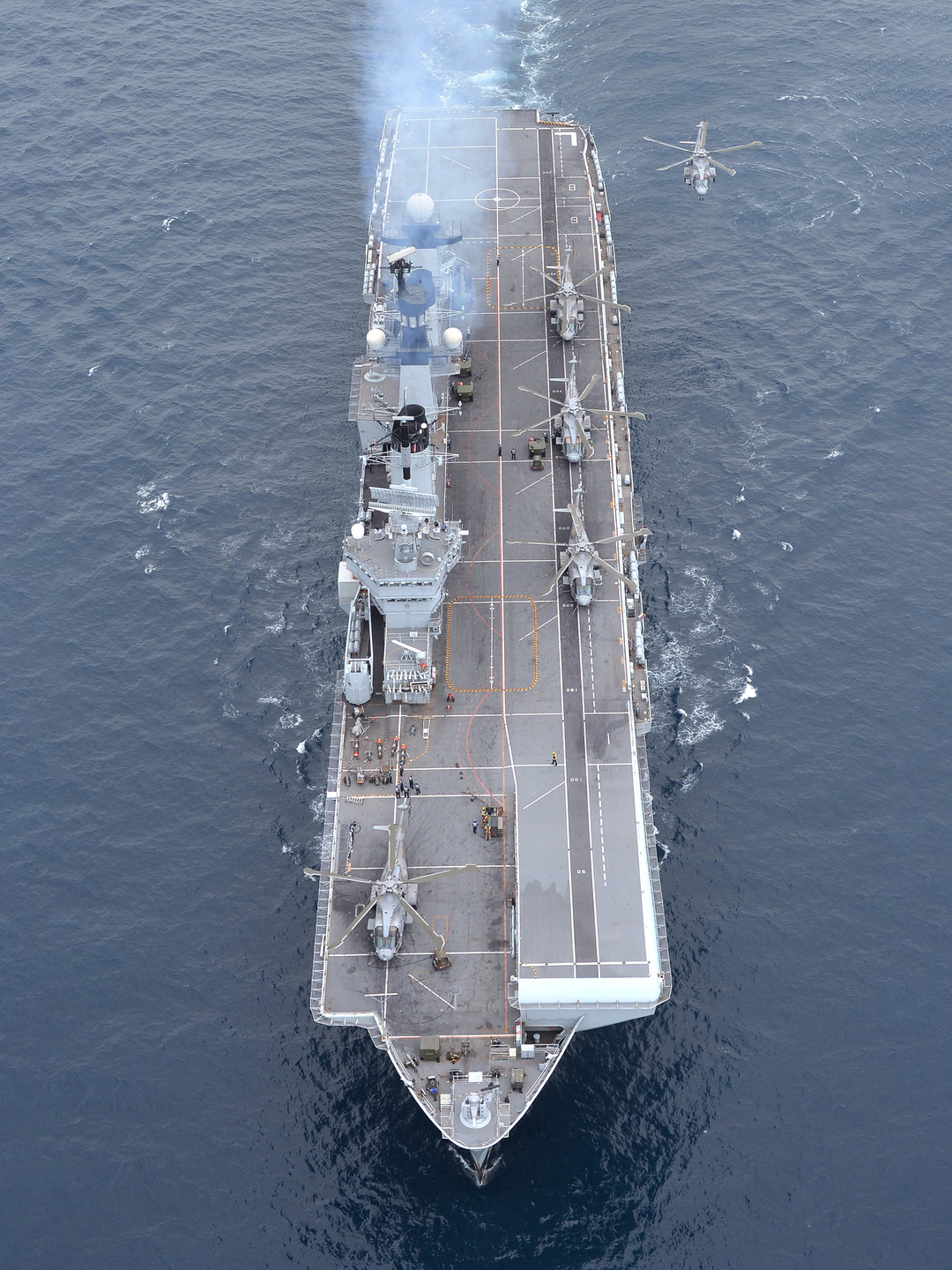 HMS Illustrious (R06) Royal Navy Invincible Class Aircraft Carrier Helicopters On Flight Deck Photo Print Wall Art Decor - Posters, Prints, & Visual Artwork - by Hampshire Prints (image 1 of 9)