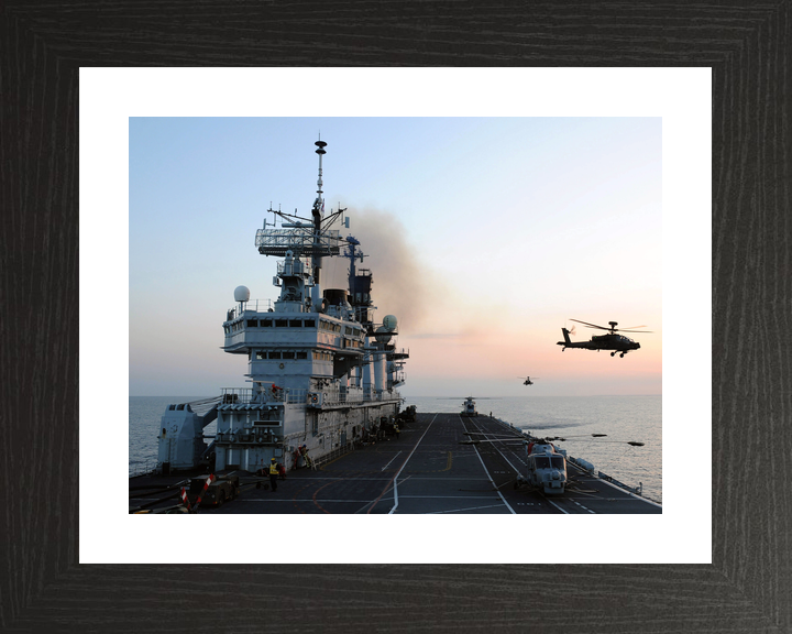 HMS Illustrious (R06) Royal Navy Invincible Class Aircraft Carrier Flight Deck at Sunset Photo Print Wall Art Decor - Posters, Prints, & Visual Artwork - by Hampshire Prints (image 2 of 9)
