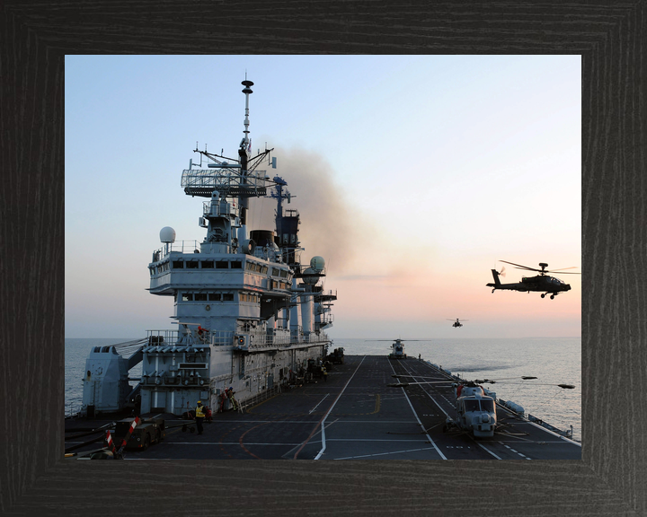 HMS Illustrious (R06) Royal Navy Invincible Class Aircraft Carrier Flight Deck at Sunset Photo Print Wall Art Decor - Posters, Prints, & Visual Artwork - by Hampshire Prints (image 3 of 9)