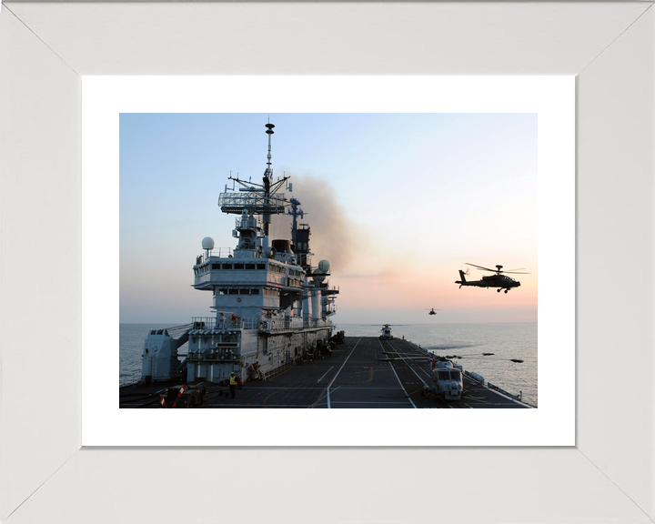 HMS Illustrious (R06) Royal Navy Invincible Class Aircraft Carrier Flight Deck at Sunset Photo Print Wall Art Decor - Posters, Prints, & Visual Artwork - by Hampshire Prints (image 4 of 9)