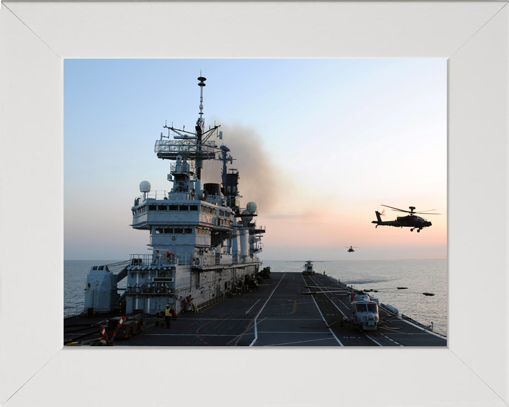 HMS Illustrious (R06) Royal Navy Invincible Class Aircraft Carrier Flight Deck at Sunset Photo Print Wall Art Decor - Posters, Prints, & Visual Artwork - by Hampshire Prints (image 5 of 9)