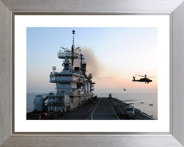 HMS Illustrious (R06) Royal Navy Invincible Class Aircraft Carrier Flight Deck at Sunset Photo Print Wall Art Decor - Posters, Prints, & Visual Artwork - by Hampshire Prints (image 6 of 9)