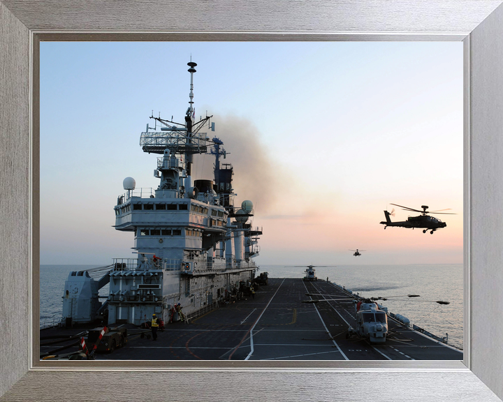 HMS Illustrious (R06) Royal Navy Invincible Class Aircraft Carrier Flight Deck at Sunset Photo Print Wall Art Decor - Posters, Prints, & Visual Artwork - by Hampshire Prints (image 7 of 9)