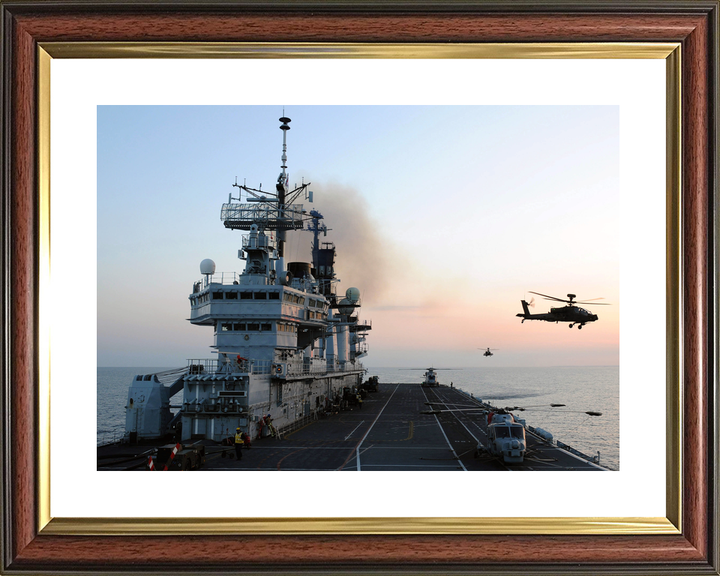 HMS Illustrious (R06) Royal Navy Invincible Class Aircraft Carrier Flight Deck at Sunset Photo Print Wall Art Decor - Posters, Prints, & Visual Artwork - by Hampshire Prints (image 8 of 9)