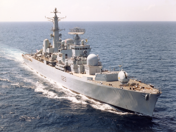 HMS Bristol D23 Type 82 Destroyer High Starboard Bow View