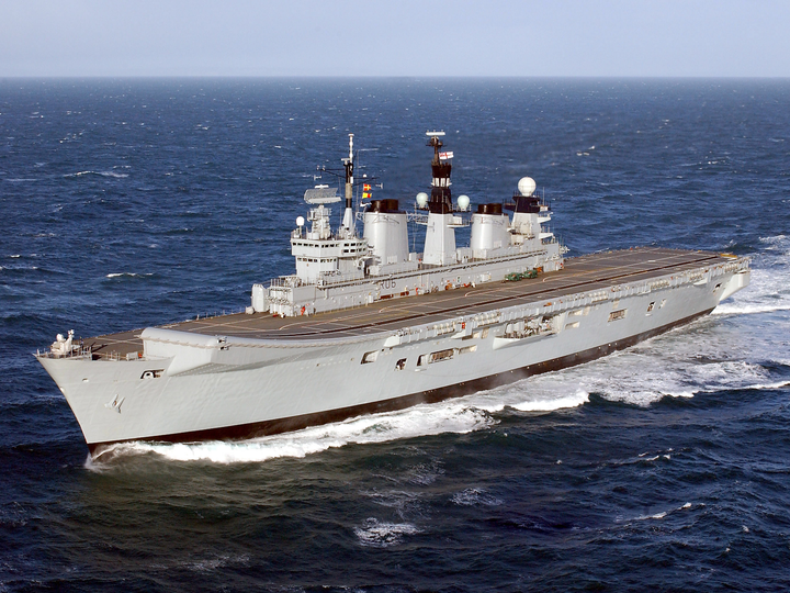 HMS Illustrious (R06) Royal Navy Invincible Class Aircraft Carrier Port View Photo Print Wall Art Decor - Posters, Prints, & Visual Artwork - by Hampshire Prints (image 1 of 9)