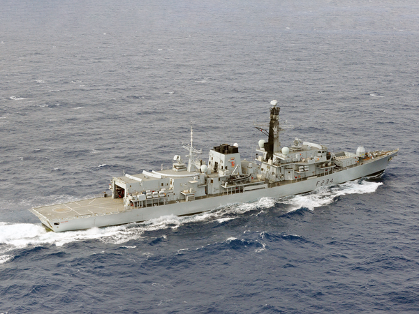 HMS Iron Duke F234 Type 23 Frigate June 2014 Underway Starboard View