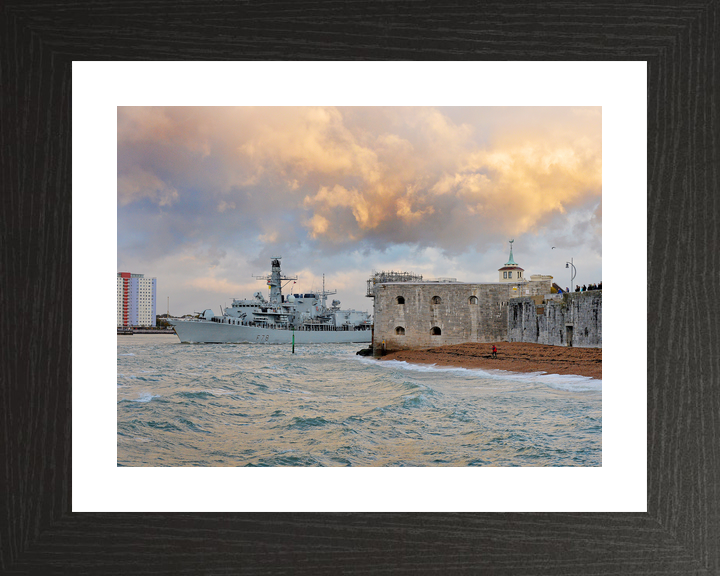 HMS Kent F78 Type 23 Frigate 21 October 2014 Leaving Portsmouth At Sunset Photo Print - Posters, Prints, & Visual Artwork - by Hampshire Prints (image 2 of 9)