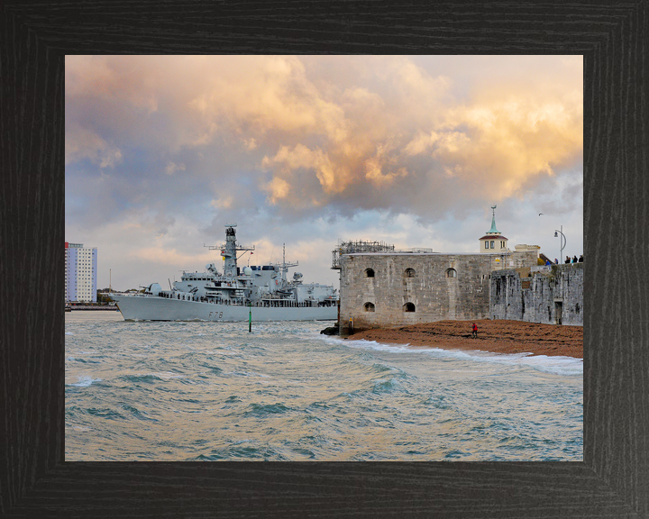 HMS Kent F78 Type 23 Frigate 21 October 2014 Leaving Portsmouth At Sunset Photo Print - Posters, Prints, & Visual Artwork - by Hampshire Prints (image 3 of 9)