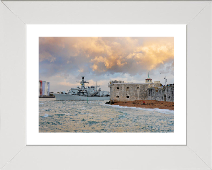 HMS Kent F78 Type 23 Frigate 21 October 2014 Leaving Portsmouth At Sunset Photo Print - Posters, Prints, & Visual Artwork - by Hampshire Prints (image 4 of 9)