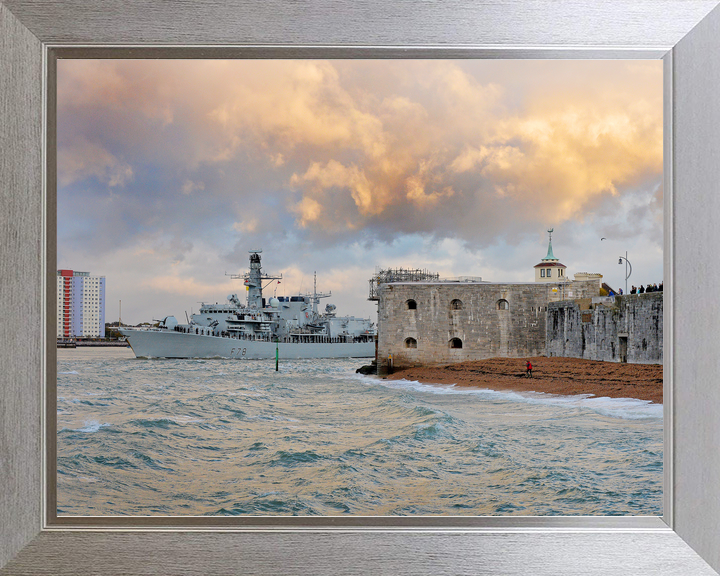 HMS Kent F78 Type 23 Frigate 21 October 2014 Leaving Portsmouth At Sunset Photo Print - Posters, Prints, & Visual Artwork - by Hampshire Prints (image 7 of 9)