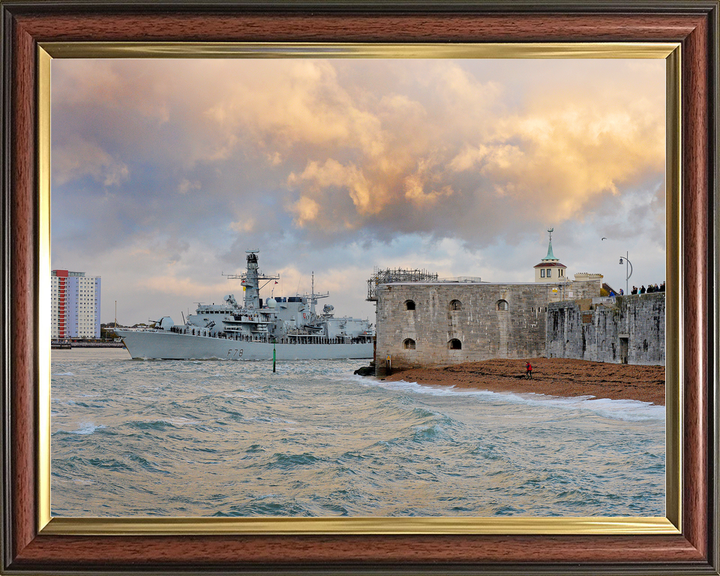 HMS Kent F78 Type 23 Frigate 21 October 2014 Leaving Portsmouth At Sunset Photo Print - Posters, Prints, & Visual Artwork - by Hampshire Prints (image 9 of 9)