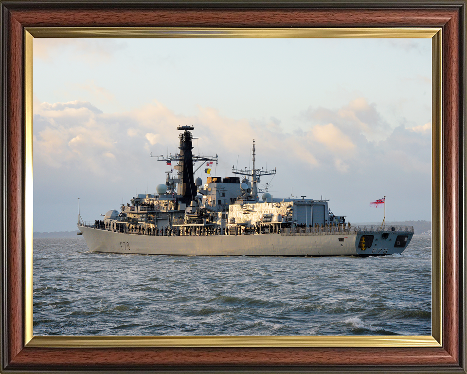 HMS Kent F78 Type 23 Frigate 21 October 2014 Port Side at Sunset Photo Print - Posters, Prints, & Visual Artwork - by Hampshire Prints (image 9 of 9)