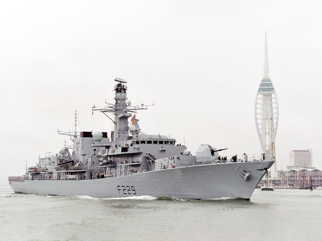 HMS Lancaster F229 Type 23 Frigate 2013 Leaving Portsmouth Photo Print - Posters, Prints, & Visual Artwork - by Hampshire Prints (image 1 of 9)