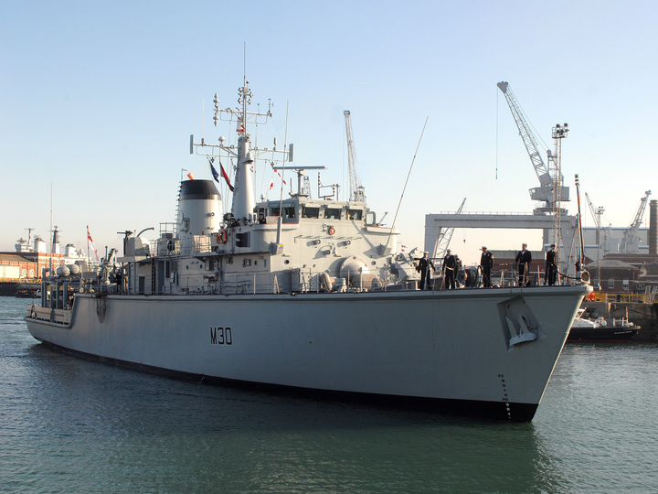 HMS Ledbury M30 Hunt Class Minesweeper 2008 Leaving Harbour Photo Print - Posters, Prints, & Visual Artwork - by Hampshire Prints (image 1 of 9)