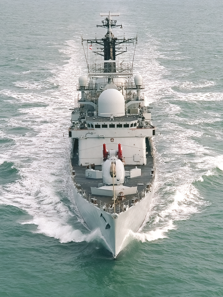 HMS Liverpool D92 Type 42 Destroyer 2001 Bow View Portrait Photo Print - Posters, Prints, & Visual Artwork - by Hampshire Prints (image 1 of 9)