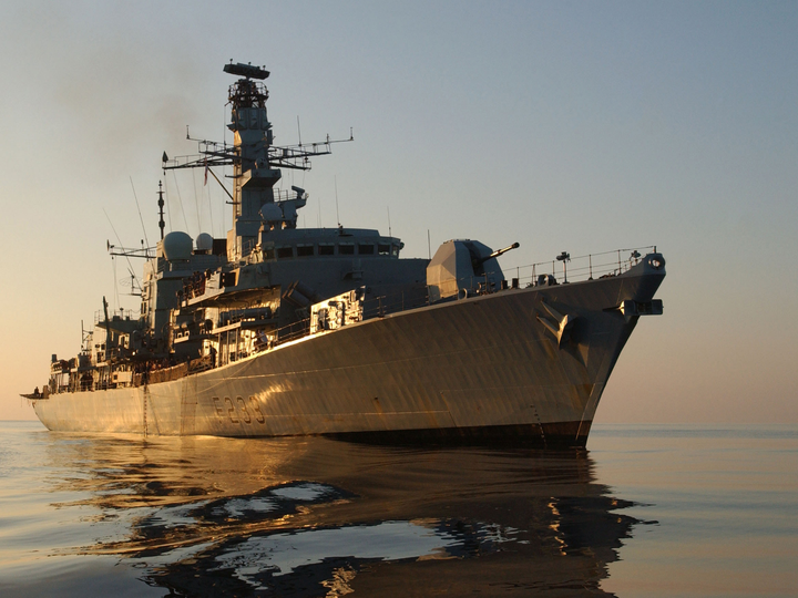 HMS Marlborough F233 Type 23 Frigate November 2004 At Sunset Photo Print - Posters, Prints, & Visual Artwork - by Hampshire Prints (image 1 of 9)