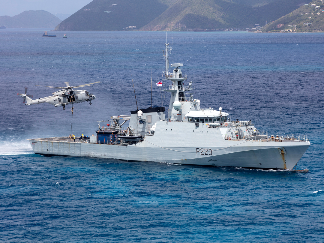 HMS Medway P223 River Class Patrol Vessel August 2020 With Helicopter Photo Print - Posters, Prints, & Visual Artwork - by Hampshire Prints (image 1 of 9)