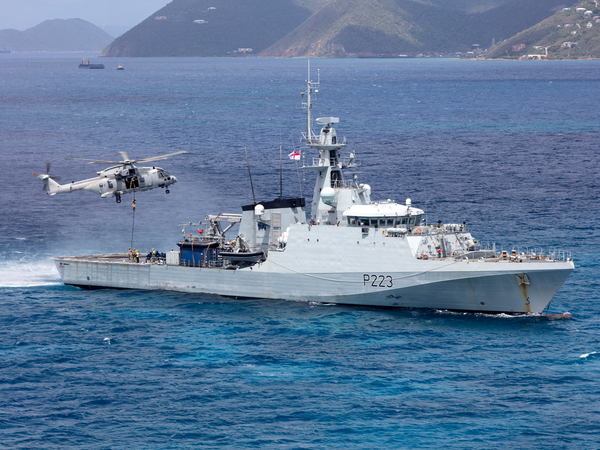 HMS Medway P223 River Class Patrol Vessel August 2020 With Helicopter