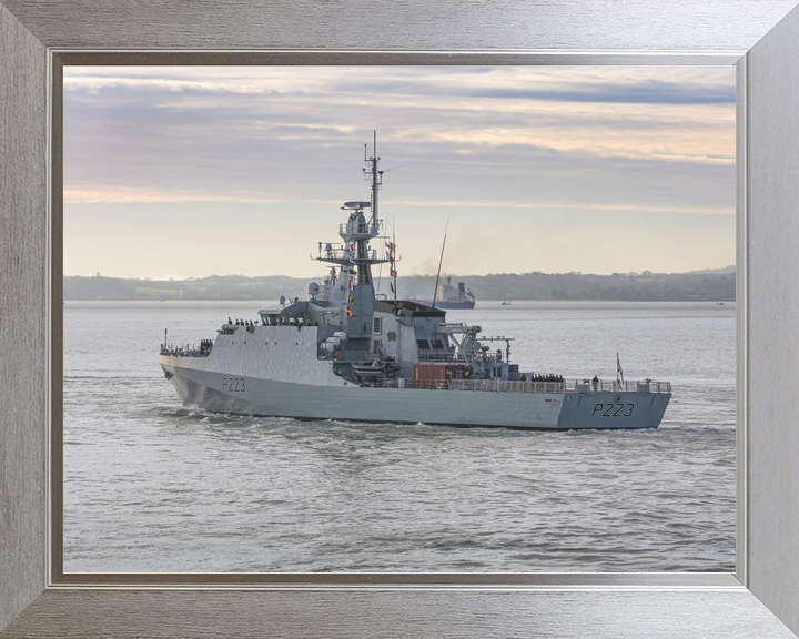 HMS Medway P223 River Class Patrol Vessel January 2020 Port Side View at Sea Photo Print - Posters, Prints, & Visual Artwork - by Hampshire Prints (image 7 of 9)