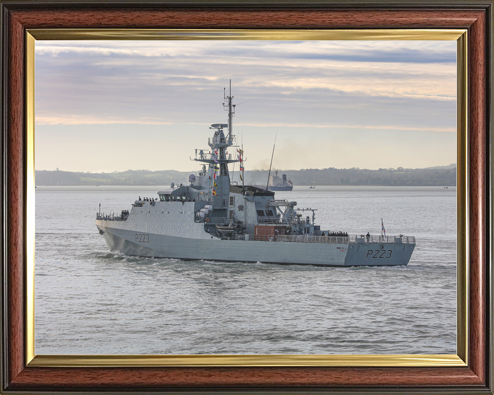 HMS Medway P223 River Class Patrol Vessel January 2020 Port Side View at Sea Photo Print - Posters, Prints, & Visual Artwork - by Hampshire Prints (image 9 of 9)