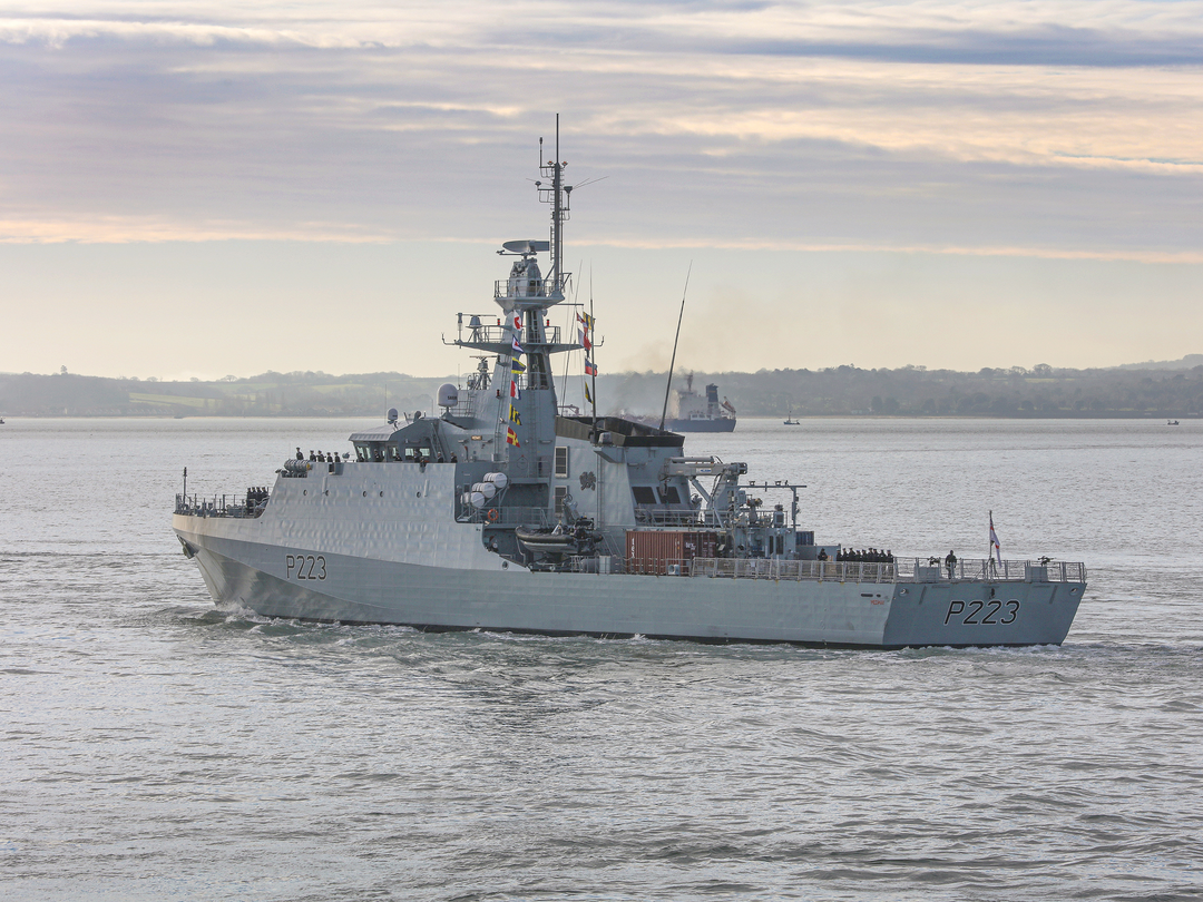 HMS Medway P223 River Class Patrol Vessel January 2020 Port Side View at Sea Photo Print - Posters, Prints, & Visual Artwork - by Hampshire Prints (image 1 of 9)