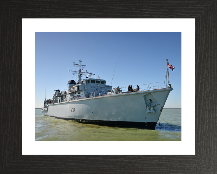 HMS Middleton M34 Hunt Class Mine Warfare Vessel April 2015 At Anchor Photo Print - Posters, Prints, & Visual Artwork - by Hampshire Prints (image 2 of 9)