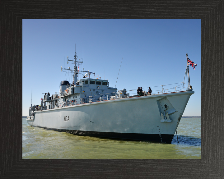 HMS Middleton M34 Hunt Class Mine Warfare Vessel April 2015 At Anchor Photo Print - Posters, Prints, & Visual Artwork - by Hampshire Prints (image 3 of 9)