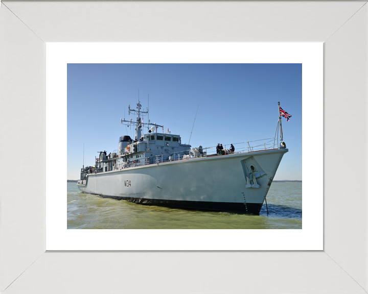 HMS Middleton M34 Hunt Class Mine Warfare Vessel April 2015 At Anchor Photo Print - Posters, Prints, & Visual Artwork - by Hampshire Prints (image 4 of 9)