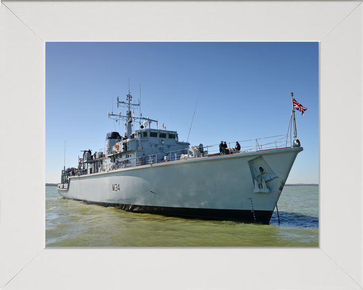HMS Middleton M34 Hunt Class Mine Warfare Vessel April 2015 At Anchor Photo Print - Posters, Prints, & Visual Artwork - by Hampshire Prints (image 5 of 9)