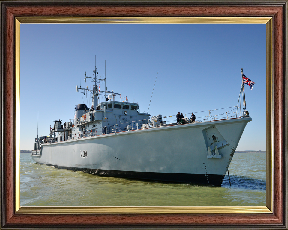 HMS Middleton M34 Hunt Class Mine Warfare Vessel April 2015 At Anchor Photo Print - Posters, Prints, & Visual Artwork - by Hampshire Prints (image 9 of 9)