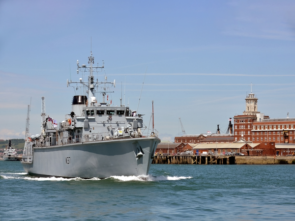 HMS Chiddingfold M37 Hunt Class Minehunter 9 June 2014 Portsmouth Harbour