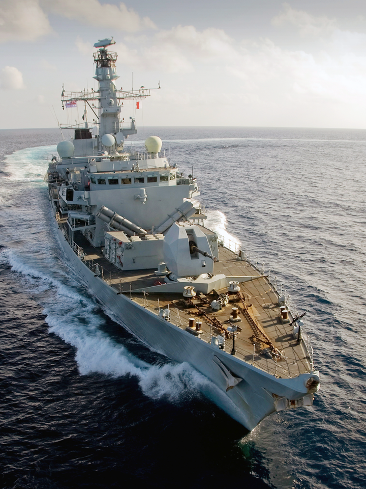 HMS Monmouth F235 Type 23 Frigate At Sea Starboard Bow View Photo Print - Posters, Prints, & Visual Artwork - by Hampshire Prints (image 1 of 9)