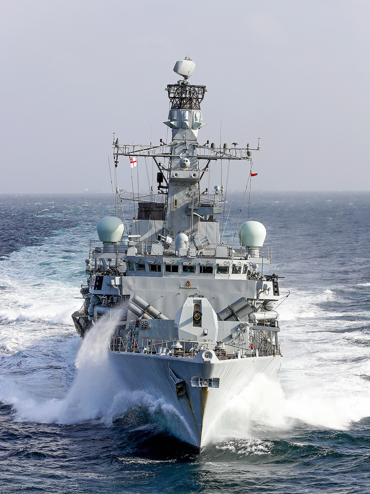 HMS Montrose F236 Type 23 Frigate January 2020 Low Bow View Photo Print - Posters, Prints, & Visual Artwork - by Hampshire Prints (image 1 of 9)