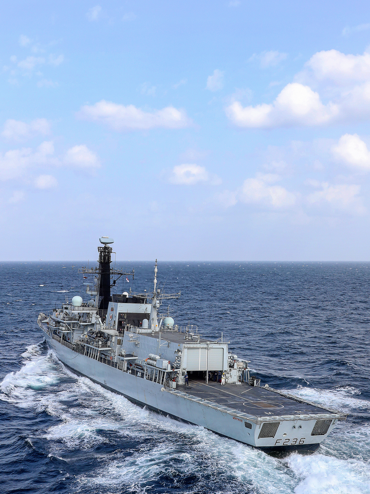 HMS Montrose F236 Type 23 Frigate January 2020 Port Quarter View Photo Print - Posters, Prints, & Visual Artwork - by Hampshire Prints (image 1 of 9)