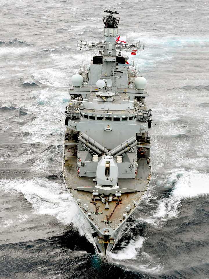 HMS Montrose F236 Type 23 Frigate April 2013 At Sea Bow View Photo Print - Posters, Prints, & Visual Artwork - by Hampshire Prints (image 1 of 9)