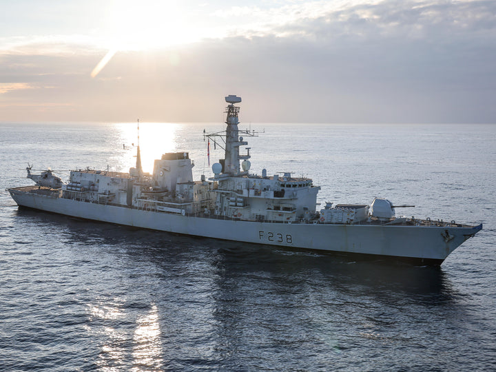 HMS Northumberland (F238) Photo Print - Starboard View at Sunset - Royal Navy Type 23 Frigate Hampshire Prints 6 x 4 No Frame No