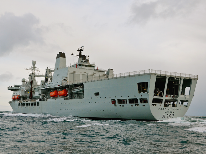 RFA Fort Victoria A387 Fort Class Tanker Port Quarter View