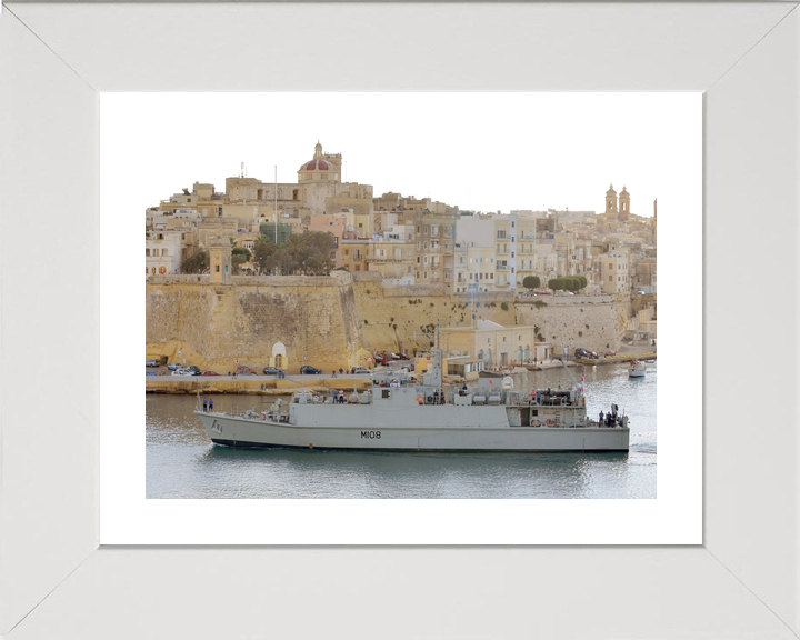 HMS Grimsby (M108) Royal Navy Sandown Class Minehunter Valletta Malta Photo Print Wall Art Decor - Posters, Prints, & Visual Artwork - by Hampshire Prints (image 4 of 9)