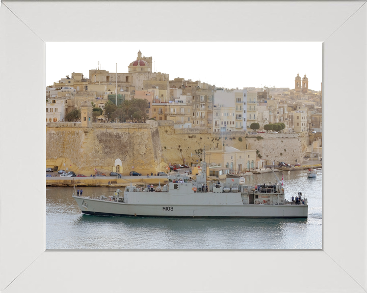 HMS Grimsby (M108) Royal Navy Sandown Class Minehunter Valletta Malta Photo Print Wall Art Decor - Posters, Prints, & Visual Artwork - by Hampshire Prints (image 5 of 9)
