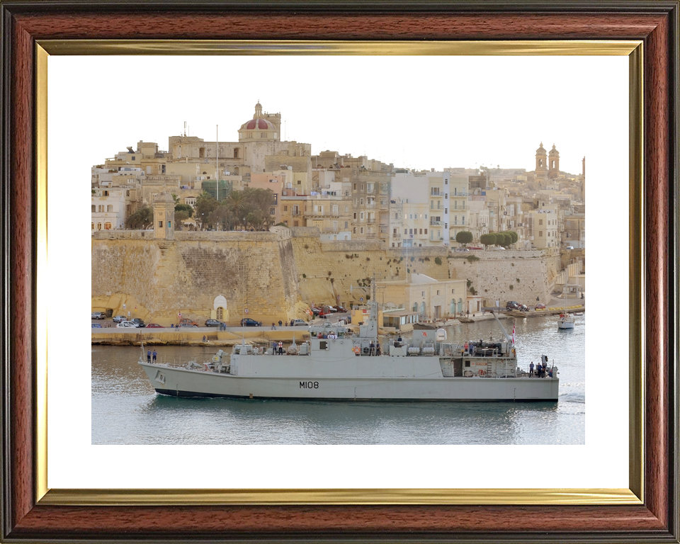 HMS Grimsby (M108) Royal Navy Sandown Class Minehunter Valletta Malta Photo Print Wall Art Decor - Posters, Prints, & Visual Artwork - by Hampshire Prints (image 8 of 9)
