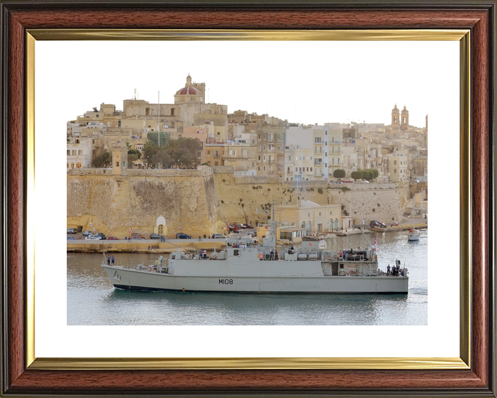 HMS Grimsby (M108) Royal Navy Sandown Class Minehunter Valletta Malta Photo Print Wall Art Decor - Posters, Prints, & Visual Artwork - by Hampshire Prints (image 8 of 9)