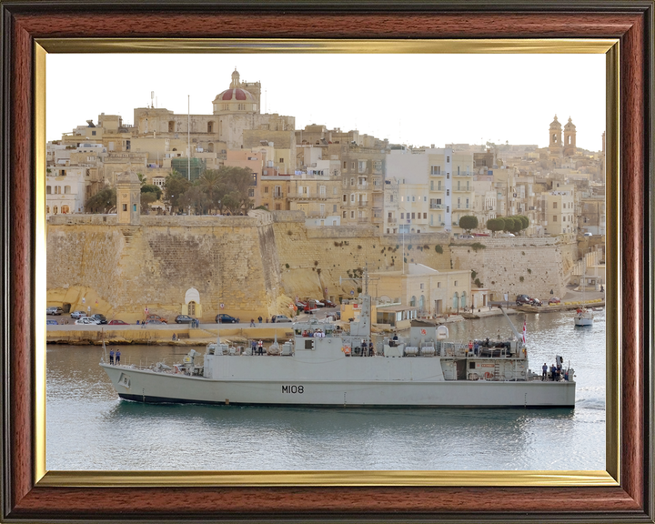 HMS Grimsby (M108) Royal Navy Sandown Class Minehunter Valletta Malta Photo Print Wall Art Decor - Posters, Prints, & Visual Artwork - by Hampshire Prints (image 9 of 9)